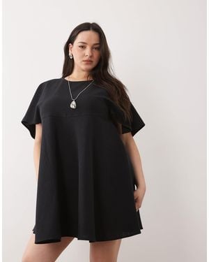 ASOS Asos Design Curve Smock T-shirt Mini Dress - Black