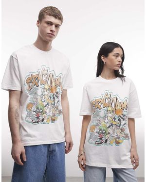 PRNT Space Jam Graffiti Group Relaxed T-Shirt - White