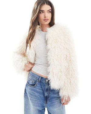 New Look Cropped Jack Van Harig Imitatiebont - Wit