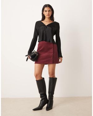 Nobody's Child Minifalda Roja Con Botones Bingley De -Verde - Rojo