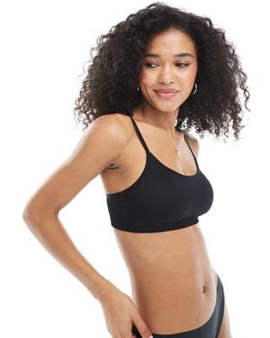 New Look Ribbed Seamless Bralette - Blue