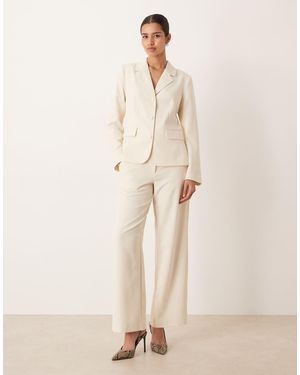 Vila Wide Leg Tailored Trousers Co-ord - Natural