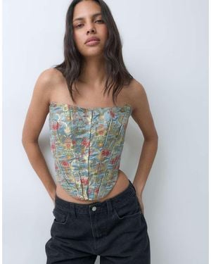 ASOS Bandeau Corset Top - Grey