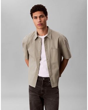 Calvin Klein Boxy Relaxed Fit Short Sleeve Shirt - Grey