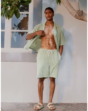 River Island Checkerboard Shorts Co-ord - Green