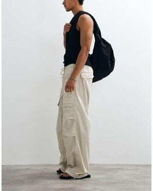 Weekday Drawstring Workwear Trousers - White