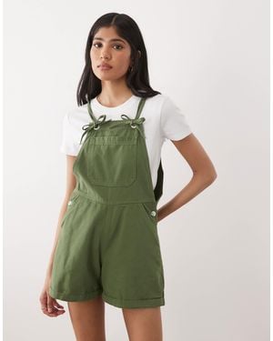 Miss Selfridge Dungaree Playsuit - Green
