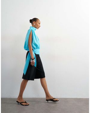 TOPSHOP Viscose Jersey Bermuda Short - Blue