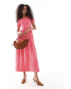 Wednesday's Girl Smudge Spot Midaxi Dress - Pink