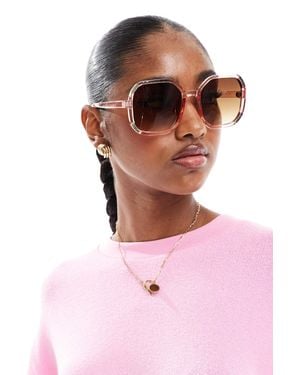 A.J. Morgan Oversized Round Sunglasses - Pink