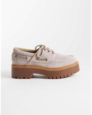 Timberland Náuticos Morado Claro Con 3 Pares De Ojales Y Plataforma De Ante Stone Street De