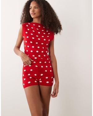 ASOS Knitted Micro Short Co-ord - Red