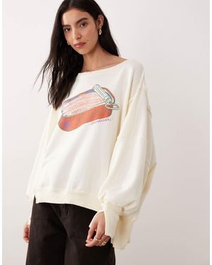 Free People Graphic Slouchy Knit - White