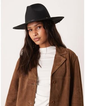 Accessorize Cowboy Trim Detail Hat - Brown