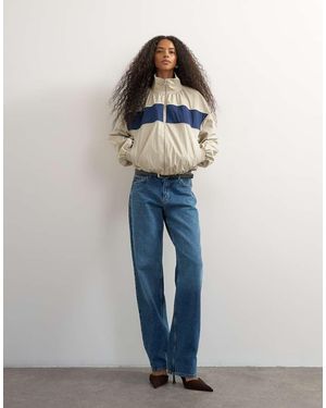 TOPSHOP Contrast Piping Track Jacket - Blue