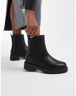schuh Abbie Wide Fit Chunky Chelsea Boots - Black