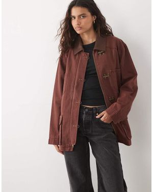 Abercrombie & Fitch Chaqueta Estilo Worker Larga Con Detalle De Cierre En - Marrón