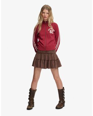 Superdry Mini-jupe en jersey à volants et pois - châtaigne - Marron