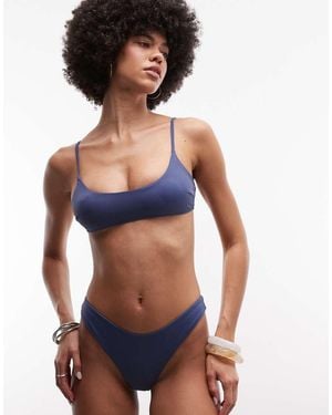 Monki Thong Bikini Bottoms - Blue