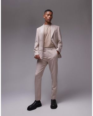 TOPMAN Premium Slim Wool Mix Suit Trouser - Grey