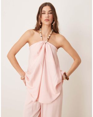ASOS Beaded Halter Neck Top - Pink