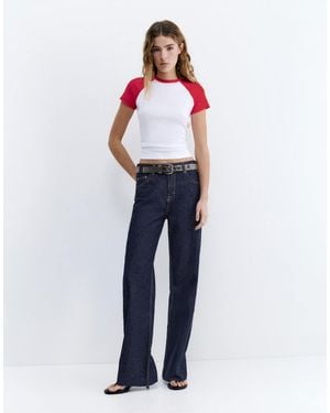Pull&Bear Tall – gerade geschnittene jeans - Blau
