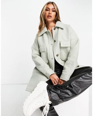 Missguided – kastige hemdjacke - Grün