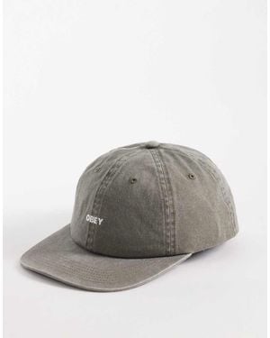 Obey Gorra Lavado Con Diseño De Seis Paneles Y Logo Llamativo Pigment De -Neutro - Gris