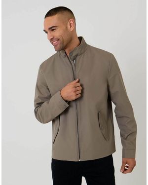 Threadbare Showerproof Lightweight Zip Up Harrington Jacket - Brown