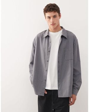 Collusion Oversized Long Sleeve Shirt - Gray