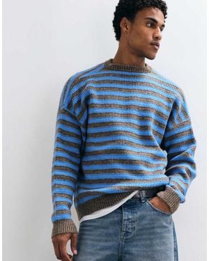 ASOS Oversized Knitted Crew Jumper - Blue