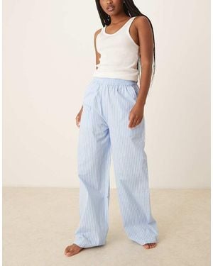 Luna Oversized Wide Leg Pyjamas - Blue