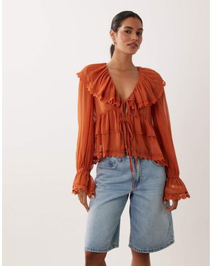 Miss Selfridge Blusa - Rosso
