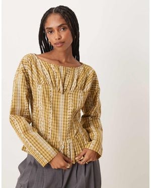 Glamorous – taillierte bluse - Natur