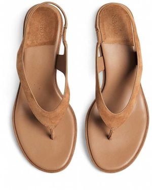 NA-KD Suede Slingback Heels - Brown