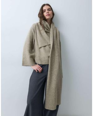 ASOS Gebreide Trui Met Sjaaldetail - Grijs