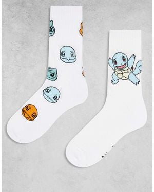 ASOS 2pk Pack Socks With Pokemon Graphic - White