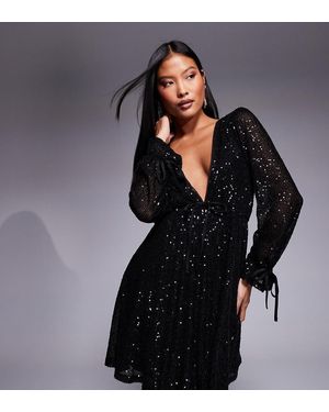 Jaded Rose Petite Sequin Mini Dress - Black