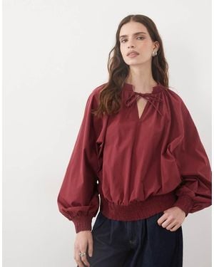 ASOS Blousonblouse Met Pofmouwen - Rood