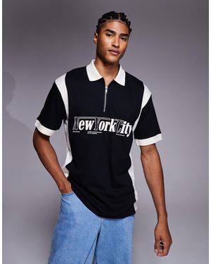 ASOS – locker geschnittenes polohemd - Blau