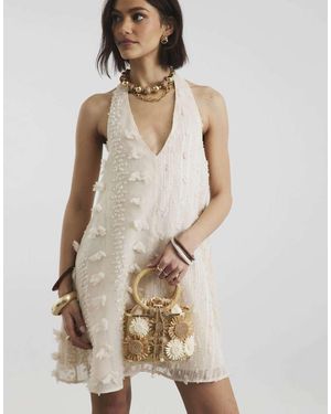 River Island Raffia Flower Basket Bag - Natural