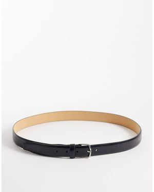 Mango 100% Leather Classic Belt - White