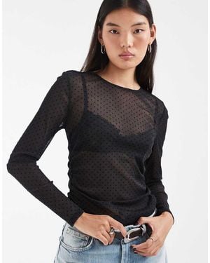 Pieces Top A Maniche Lunghe - Nero