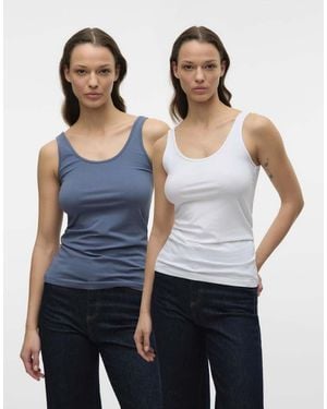 Vero Moda Top Senza Maniche Cina - Blu