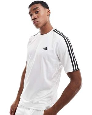 adidas Originals Adidas Training Essential 3 Stripe T-Shirt - White