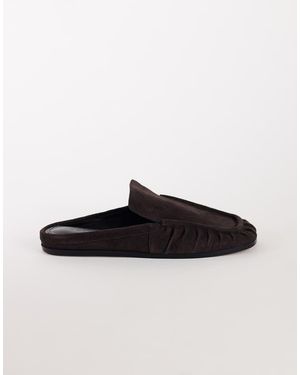 TOPSHOP Brianna Mocasín Mule Fruncido En-Marrón - Negro