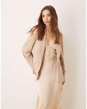 Miss Selfridge Relaxed Fit Essential Blazer - Natural