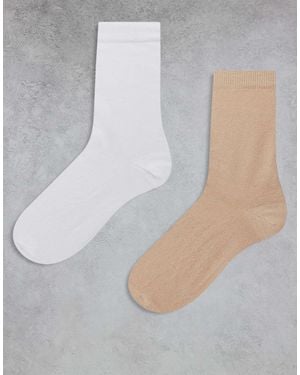 ASOS 2 Pack Cotton Rich Socks - Grey