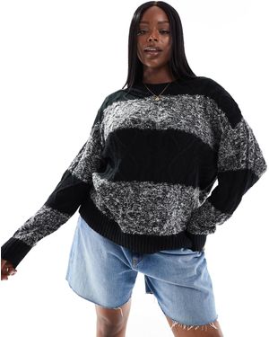 Yours Cable Knitted Sweater - Black