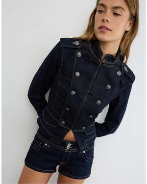 Stradivarius Denim Micro Shorts - Blue